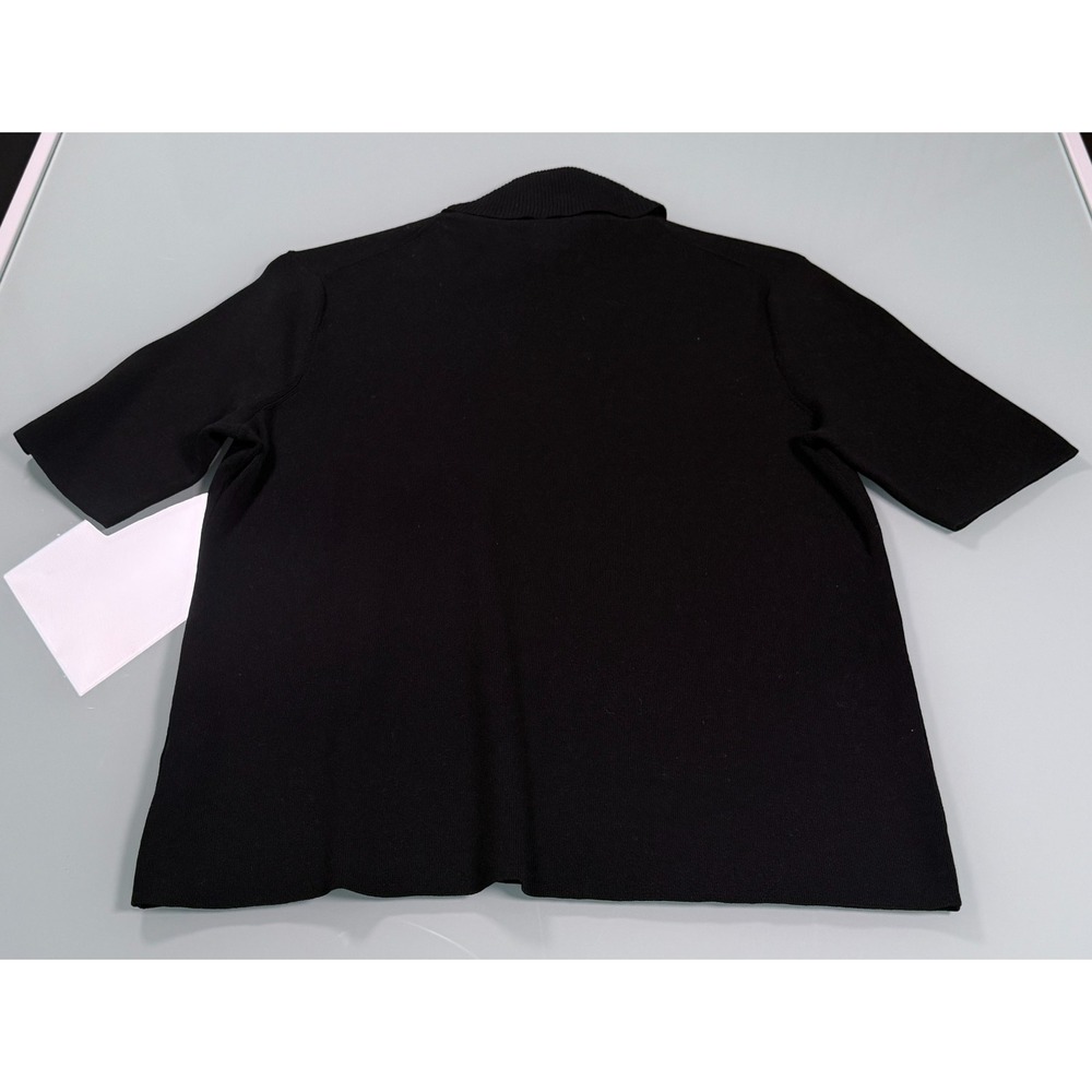 Anne Klein Half Sleeve Turtleneck Sweater Black Top Womens -Sz M Tag Reads AL - Picture 4 of 15